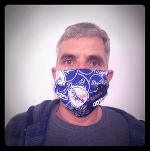 HANDMADE  NEW FACE MASK DODGERS TEAMS. MADE USA.